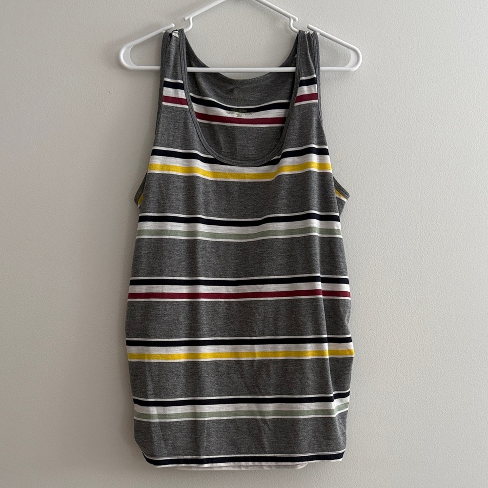 Striped Maternity Gray Tank Top